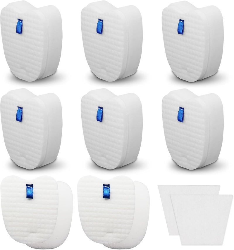Lemige Vacuum Filters Replacement Set for Shark Rocket Vacuum HV345 HV343AMZ ZS350 ZS351 ZS352 HV320 HV321 HV322 HV324Q HV345 HV401, 8 Foam&Felt Filters + 8 Post-Filters, Part # XPMFK320&1084FTV320 - Image 1