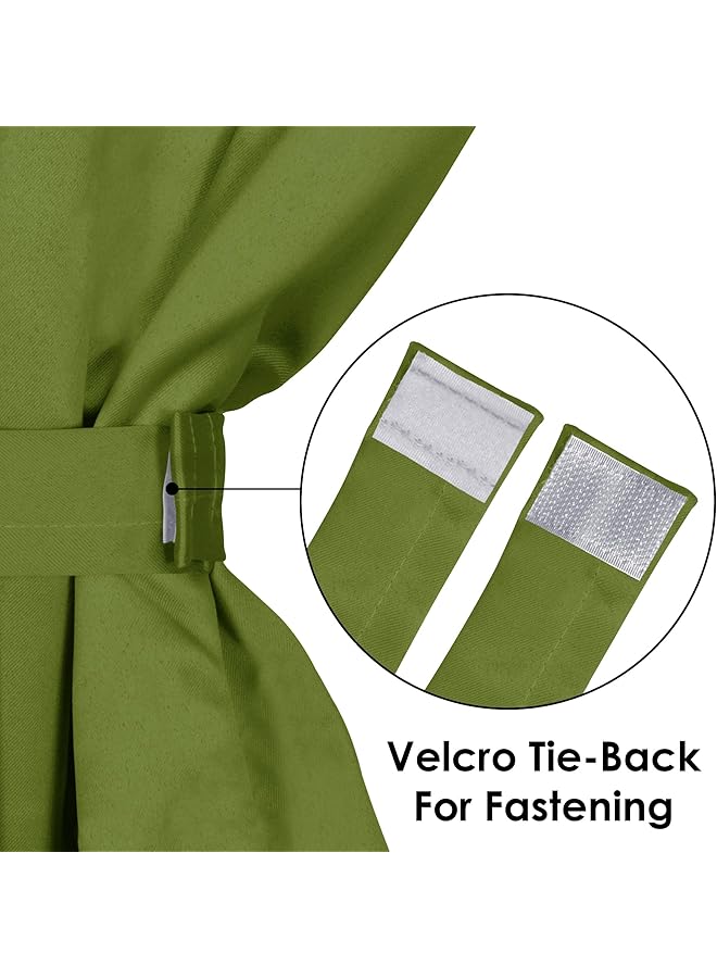 erorex Blackout Curtains 7 Feet Long Set Of 1 Room Darkening Door Curtain Plain Forest Green - Image 4