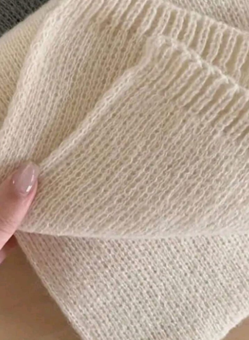 Shein 1pc Women's Solid Color Knitted Warm Thick Versatile Decorative Scarf - Image 3