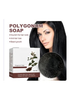 Organic Polygonum Solid Shampoo Hair Darkening Soap Bar 100g Natural Ginger Shampoo Soap Anti Hair Loss Moisturizing Correcting White to Black Shampoo Enhance Hair Roots Promote Hair Growth Restore Hair Color Soap