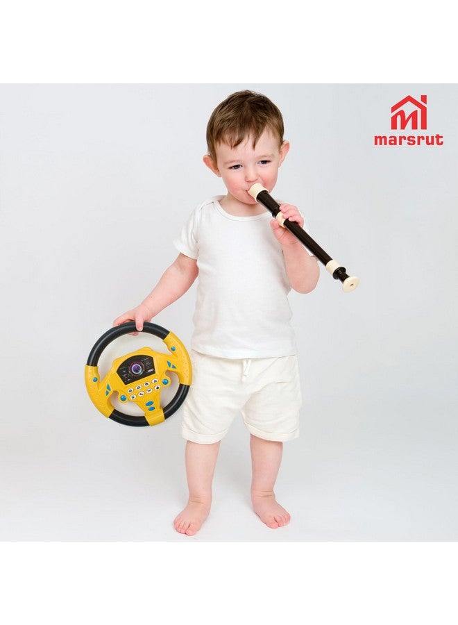 Marsrut Steering Wheel Simulated Toy for Kids Babies 3+ Years Old, Small Electronic Simulated Driving Driver Racing Toy with Sound (Yellow) - Image 5