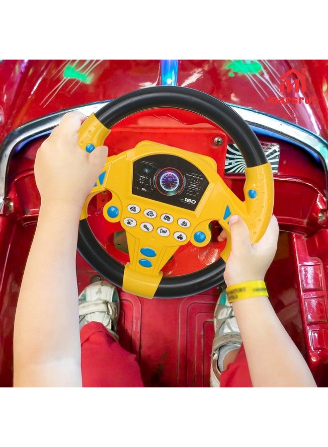 Marsrut Steering Wheel Simulated Toy for Kids Babies 3+ Years Old, Small Electronic Simulated Driving Driver Racing Toy with Sound (Yellow) - Image 4