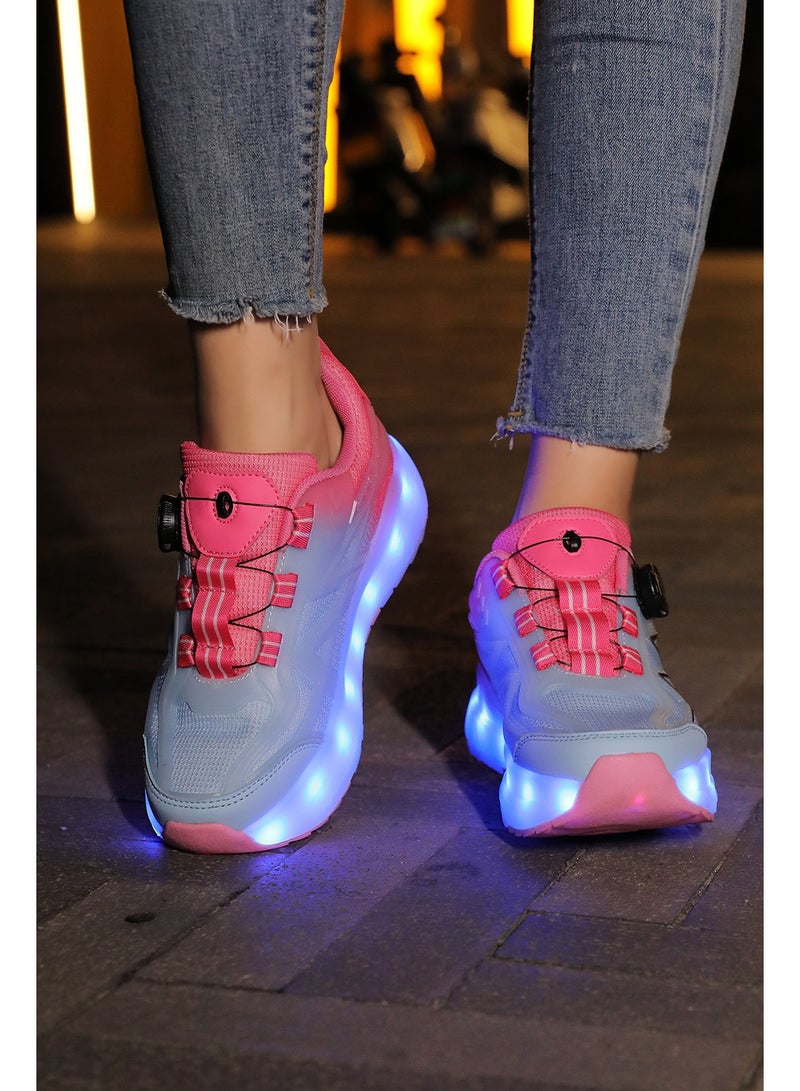 HFXC Roller Skates Shoes 4 Wheels for Kids New Upgraded Roller Shoes LED Light Up Flashing Sneaker Roller Skate Shoes for Boys Girls Beginner More Balanced - Image 4