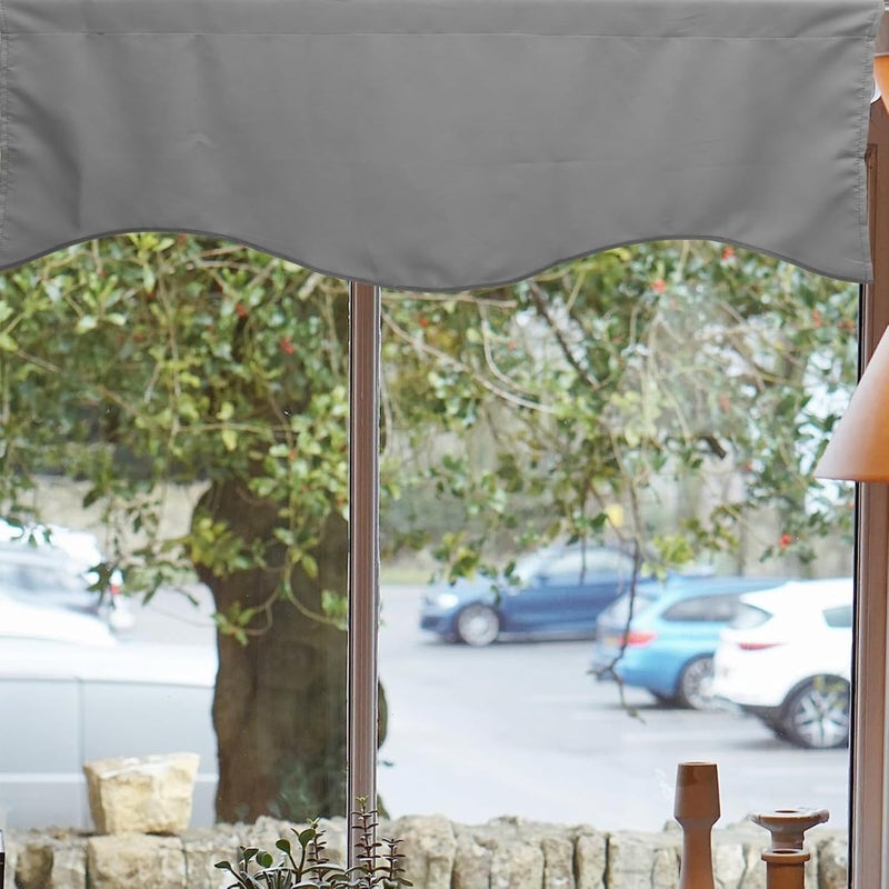 Batch uniform stable quality TOYANDONA Small Kitchen Window Valance Curtain, Deep Gray Polyester Half Curtain, Blackout Short Valance for Indoor Shades, Lightweight 132x46 Cm, Heat Resistant Drapery for Living Room User feedback upgraded quality - Image 5