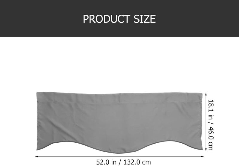 Batch uniform stable quality TOYANDONA Small Kitchen Window Valance Curtain, Deep Gray Polyester Half Curtain, Blackout Short Valance for Indoor Shades, Lightweight 132x46 Cm, Heat Resistant Drapery for Living Room User feedback upgraded quality - Image 2