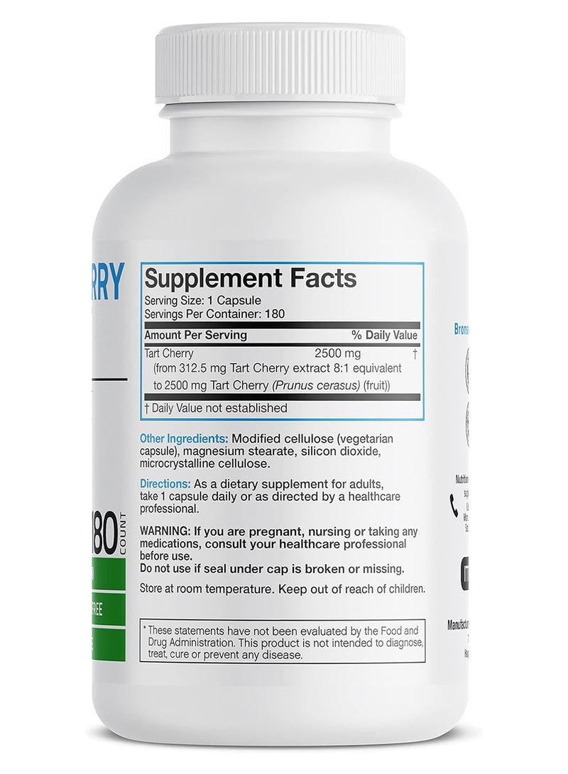 برونسون مستخلص تارت الكرز 2500 مجم، تركيبة نونجمو المميزة محملة بمضادات الأكسدة والفلافونويدات 180 كبسولة نباتية - Image 2