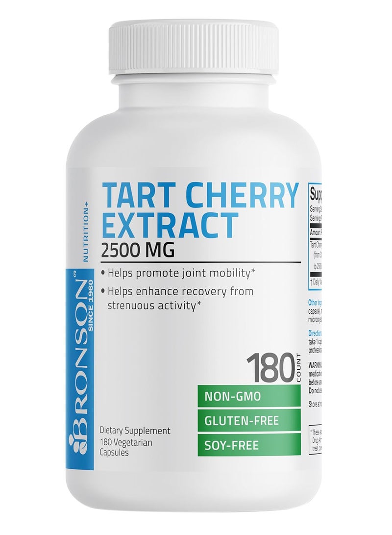 برونسون مستخلص تارت الكرز 2500 مجم، تركيبة نونجمو المميزة محملة بمضادات الأكسدة والفلافونويدات 180 كبسولة نباتية - Image 1