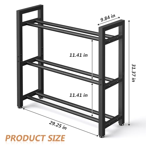 Eocnrhe Dumbbell Rack Stand Only, Weight Rack for Home Gym, Heavy-Duty Kettlebell Rack, 3 Tier Adjustable Weight Storage Racks, Space-Saving Home Gym Organizer - Image 4