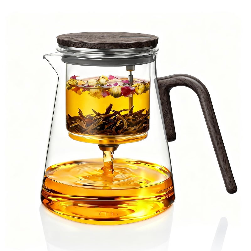ZENS Enchanted Tea Pot with Magnetic Lid, Magic Glass Teapot with Infuser for Loose Leaf Tea Steeper, Mess-Free Herbal Tea Maker, Tea Diffusers for Tea Lovers Ideal Gifts, 27oz/800ml - Image 1