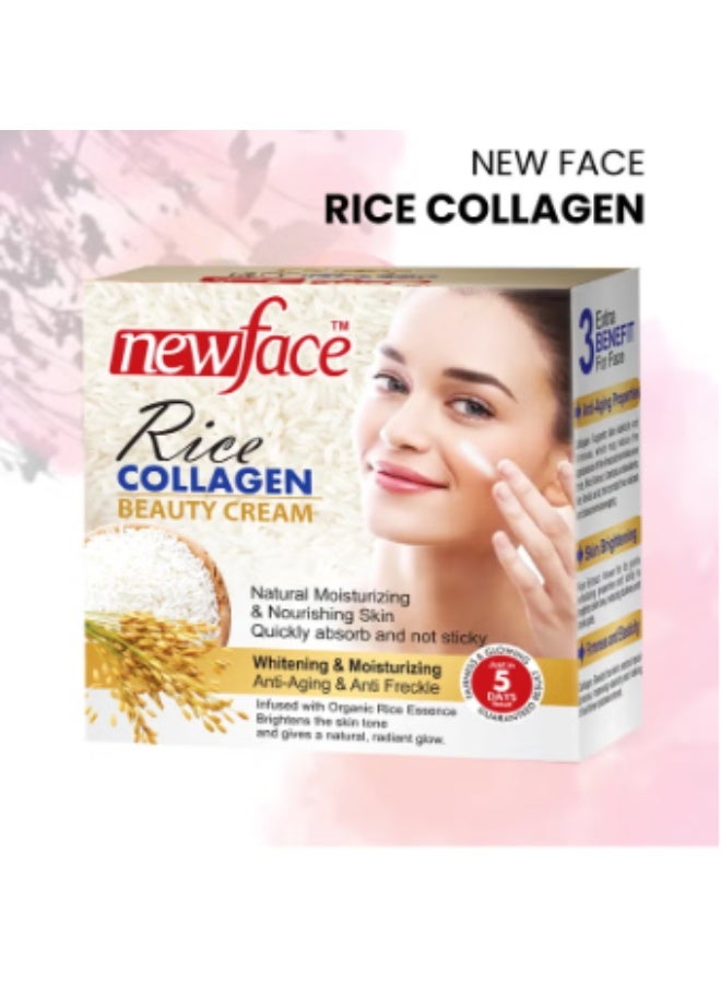 New Face Rice Collagen Beauty Cream Natural Moisturizing Nourishing Anti-aging Anti Freckle Skin