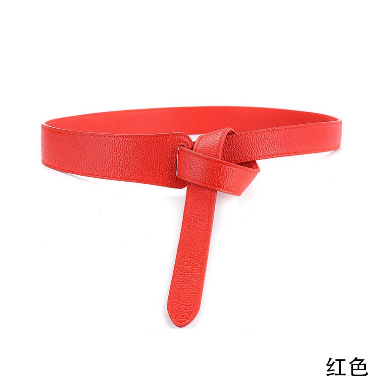 Factory Direct Knot Shirt New Belt Womens Belt South Korea Fashion Joker Waist Seal with Skirt Korean Fashion Brown  - Image 3