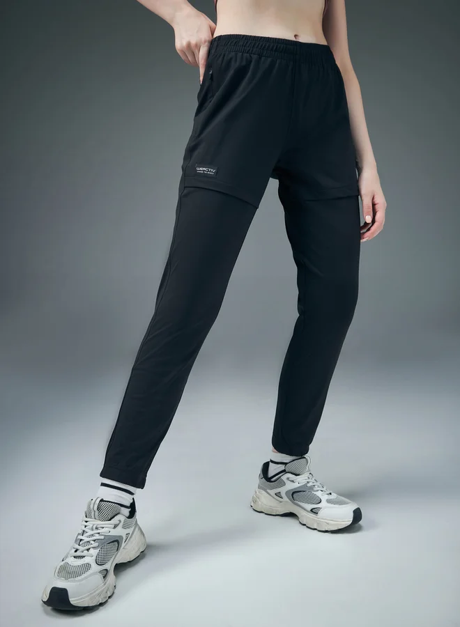 تكنوسبورت Technosport Women Black Solid 4-Way Stretch Joggers