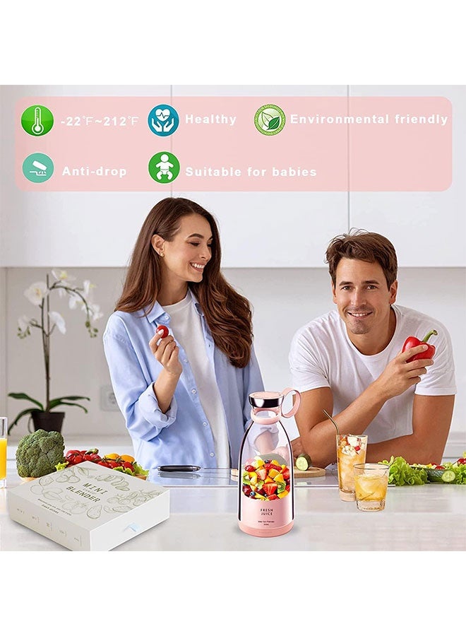 حبونا خلاط شخصي محمول بسعة 350مل، خلاط كهربائي قابل لإعادة الشحن عبر USB للعصائر، السموثي والميلك شيك، خالي من BPA، كوب قابل للفصل، مناسب للسفر للمنزل، النادي والمكتب - Image 3