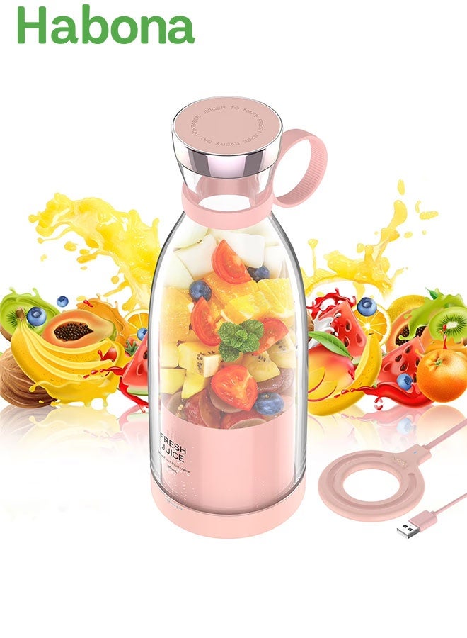 حبونا خلاط شخصي محمول بسعة 350مل، خلاط كهربائي قابل لإعادة الشحن عبر USB للعصائر، السموثي والميلك شيك، خالي من BPA، كوب قابل للفصل، مناسب للسفر للمنزل، النادي والمكتب - Image 1