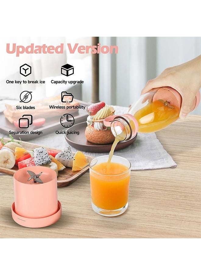 حبونا خلاط شخصي محمول بسعة 350مل، خلاط كهربائي قابل لإعادة الشحن عبر USB للعصائر، السموثي والميلك شيك، خالي من BPA، كوب قابل للفصل، مناسب للسفر للمنزل، النادي والمكتب - Image 5