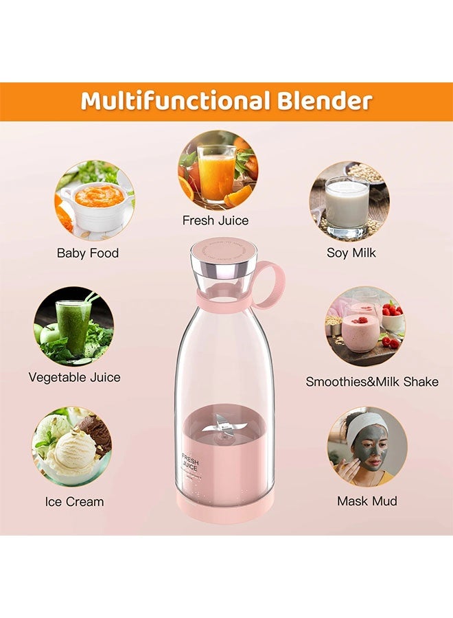 حبونا خلاط شخصي محمول بسعة 350مل، خلاط كهربائي قابل لإعادة الشحن عبر USB للعصائر، السموثي والميلك شيك، خالي من BPA، كوب قابل للفصل، مناسب للسفر للمنزل، النادي والمكتب - Image 4