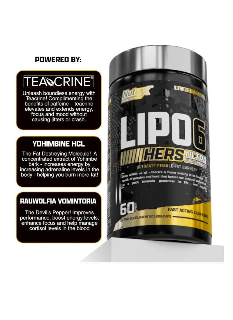 Nutrex Research Lipo 6 For Her - 60Caps  - Image 2