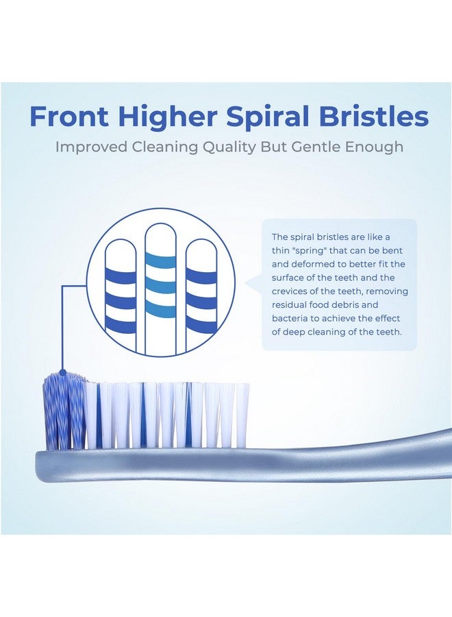 Oralphi Medium Toothbrushes For Adults, Whitening Toothbrush With Spiral Medium Bristles For Smoke Tea Coffee Stain, Deep Plaque Removal, Rounded Bristle Tips For Gentle Cleaning (6 Pack) - Image 3