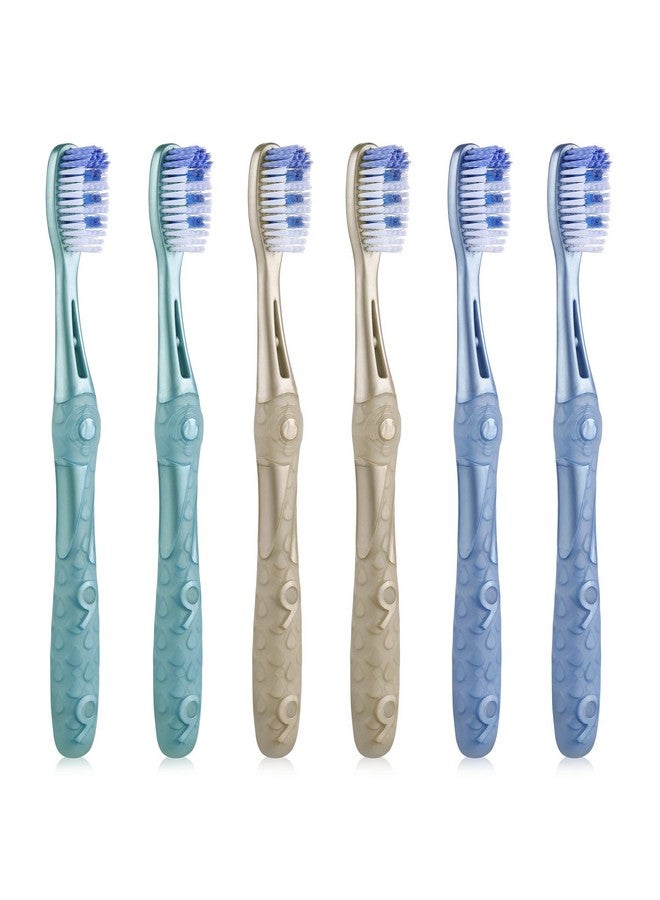Oralphi Medium Toothbrushes For Adults, Whitening Toothbrush With Spiral Medium Bristles For Smoke Tea Coffee Stain, Deep Plaque Removal, Rounded Bristle Tips For Gentle Cleaning (6 Pack) - Image 1