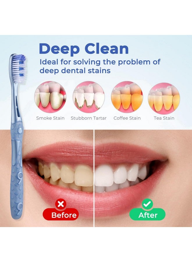 Oralphi Medium Toothbrushes For Adults, Whitening Toothbrush With Spiral Medium Bristles For Smoke Tea Coffee Stain, Deep Plaque Removal, Rounded Bristle Tips For Gentle Cleaning (6 Pack) - Image 2