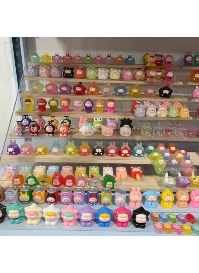 Generic Shake The Sound Of Live Explosions Push Push Music Remove Blind Bag To Touch Resin Ornaments Three-dimensional Plane Miniature Small Animal Adorable Grains-Color:[solid Color Flocking] Ge You Lying Li Four-Specifications:Bulk (single)  - Image 5