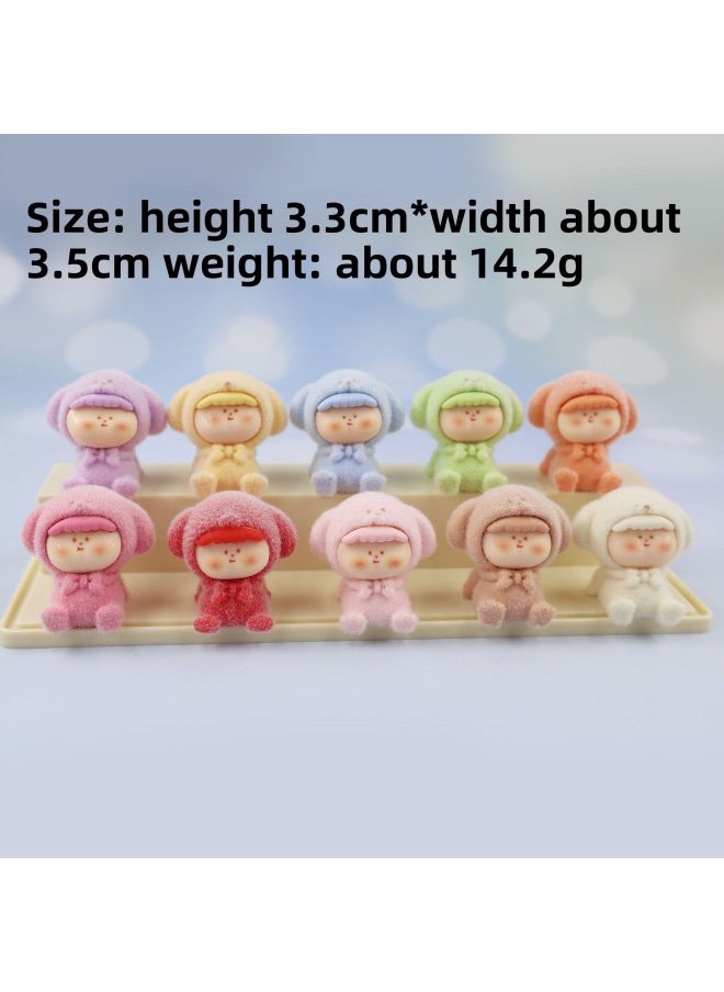 Generic Shake The Sound Of Live Explosions Push Push Music Remove Blind Bag To Touch Resin Ornaments Three-dimensional Plane Miniature Small Animal Adorable Grains-Color:[solid Color Flocking] Ge You Lying Li Four-Specifications:Bulk (single)  - Image 1
