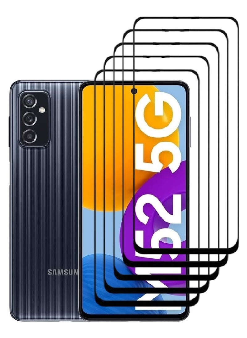 AINA 5 Pieces Tempered Glass Screen Protector 5D Designed For Samsung Galaxy M52 5G Full Glue Edge to Edge Full Screen Coverage And Bubble Free - Image 1