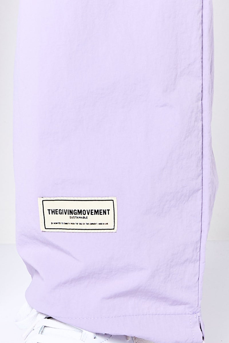 The Giving Movement Women Regular Fit Brand Logo Cargo Pants, Lavender - Image 3