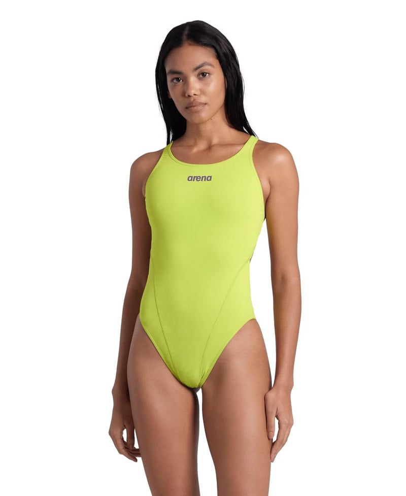 ARENA Womens Solid Team MaxLife Swimsuit Swim Tech Back One Piece Racing Bathing Suit Competition Training Swimwear Soft Green US Size 34