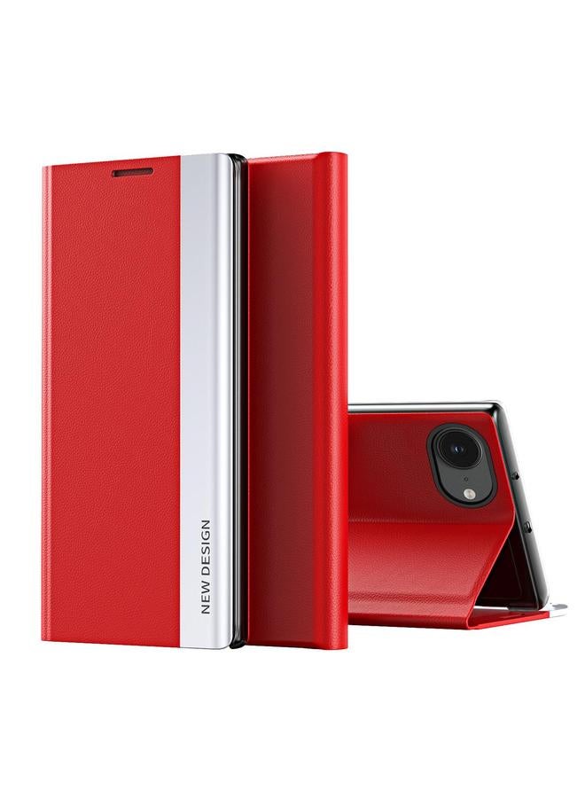 S-TOP Case For iPhone 16e Side Electroplated Adsorption Leather Phone Case - Image 1