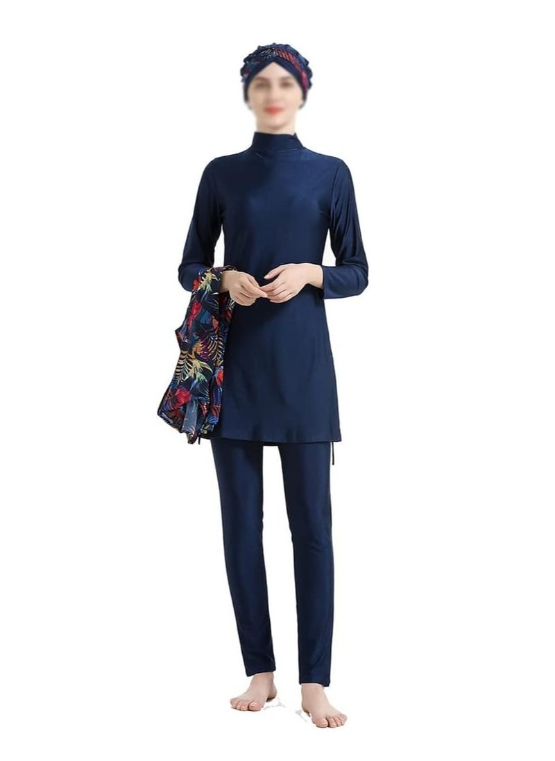 NADANBAO Muslim Swim Suit Middle East Swimwear Print Sun Protection Four Piece Detachable - Image 4