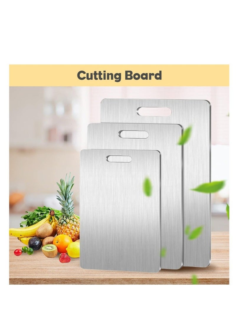 WALALLA 1 pcs Stainless steel Cutting Board, Stainless steel Cutting Boards for Kitchen, New Double Sided Food-Grade Board, Thick Cutting Board for Home Kitchen Cooking - Image 2