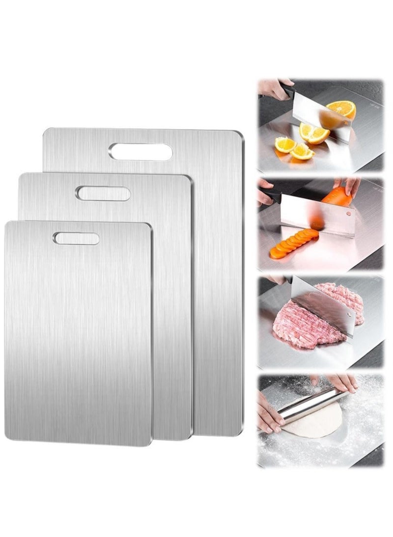 WALALLA 1 pcs Stainless steel Cutting Board, Stainless steel Cutting Boards for Kitchen, New Double Sided Food-Grade Board, Thick Cutting Board for Home Kitchen Cooking - Image 1