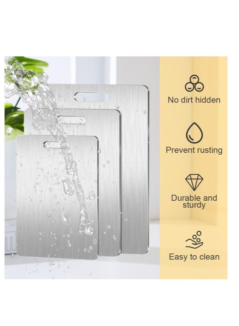 WALALLA 1 pcs Stainless steel Cutting Board, Stainless steel Cutting Boards for Kitchen, New Double Sided Food-Grade Board, Thick Cutting Board for Home Kitchen Cooking - Image 3