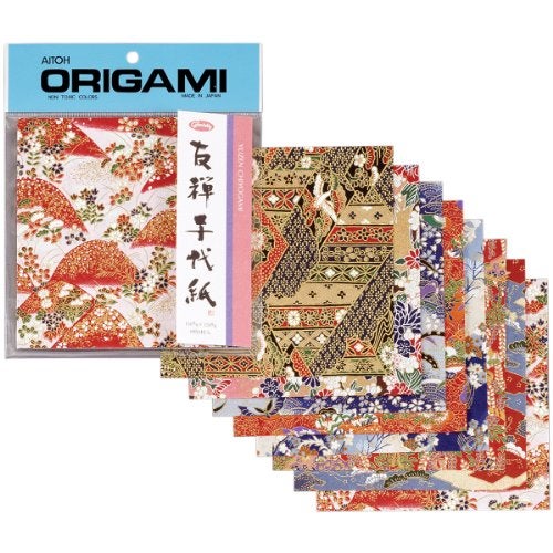 Aitoh Yuzen Washi Origami Paper, Red, 8-Pack - Image 3