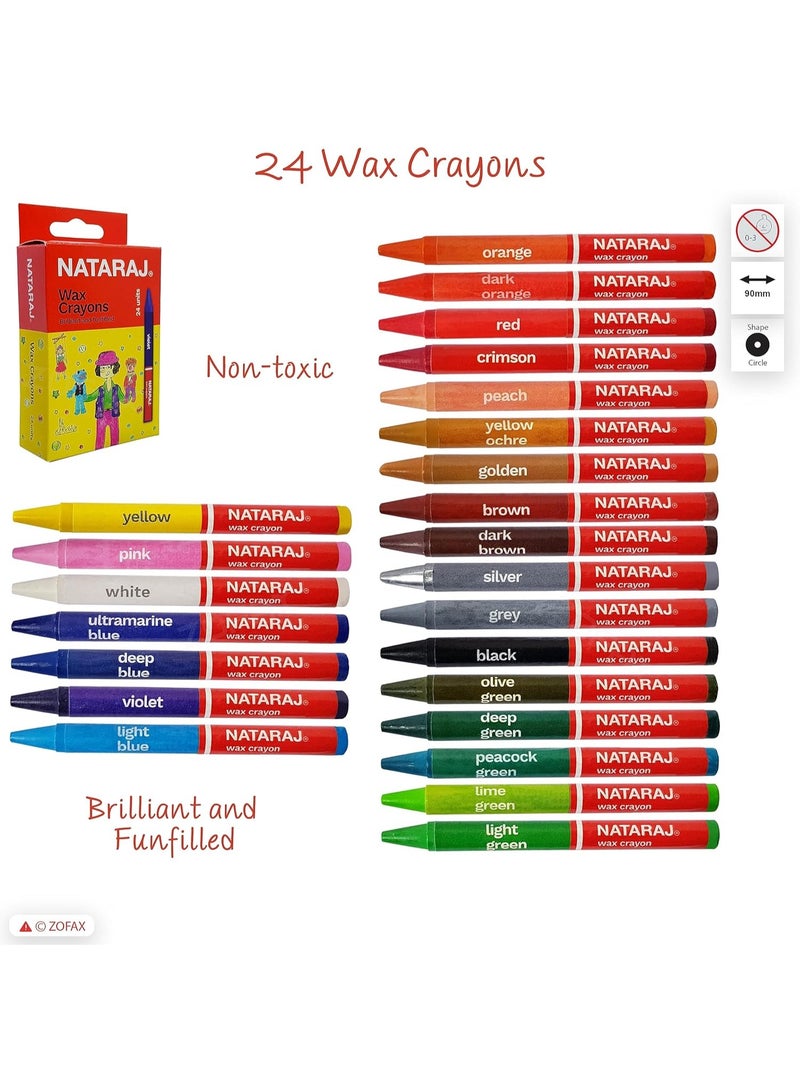 ناتاراج أقلام تلوين شمعية من ناتاراج، 24 لونًا، 90 مم - Image 3