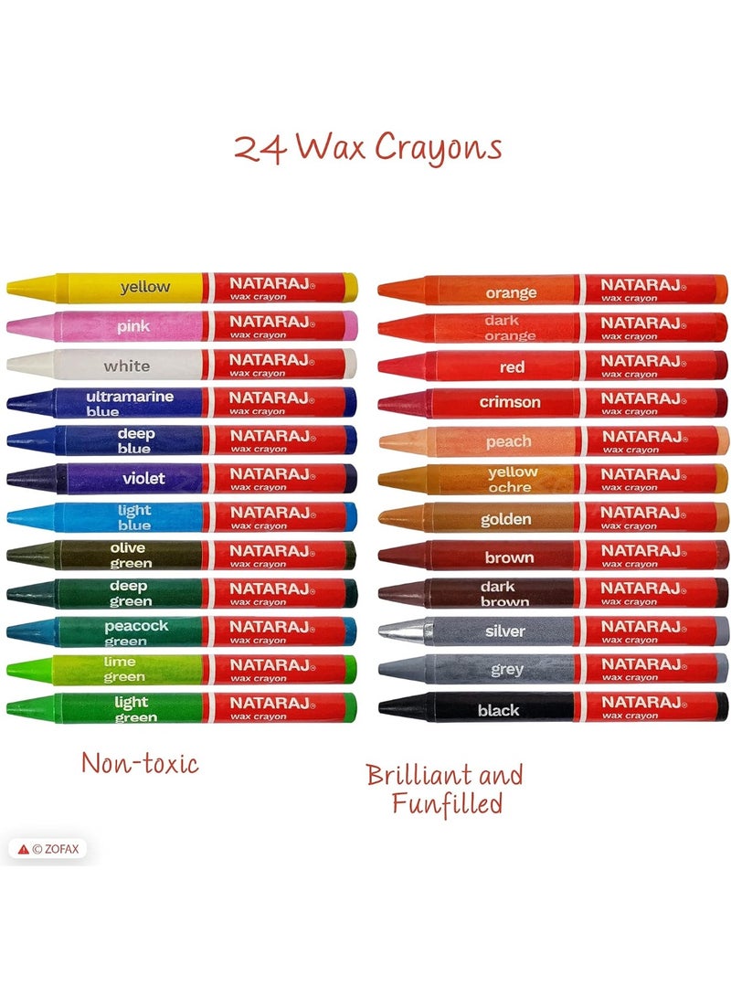 ناتاراج أقلام تلوين شمعية من ناتاراج، 24 لونًا، 90 مم - Image 4