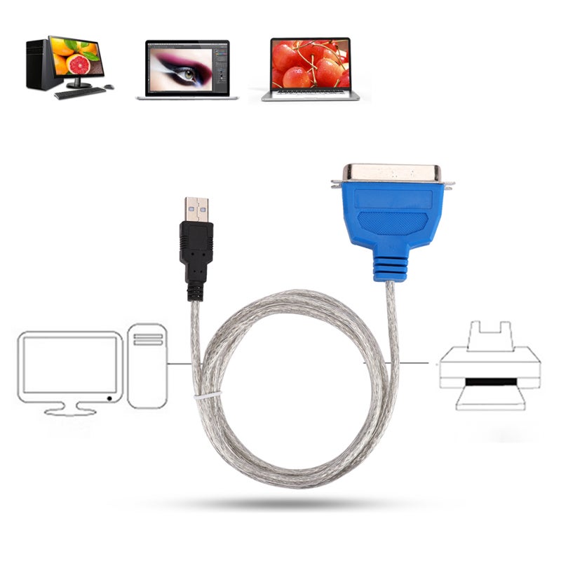 كابل USB إلى 1284: مدمج PL2305 مع تحويل عالي السرعة، قابلة للتوصيل الساخن - محول كابل مطبعي موازي للطباعة ثنائي الاتجاه لأجهزة سطح المكتب ونوت بوك ويندوز والمكتب المنزلي - Image 1