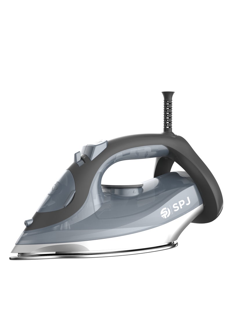 SPJ 2400W Steam Iron with 280ml Water Tank, Vertical Steam, Self-Clean, Anti-Drip & Overheat Protection – Grey - Image 1
