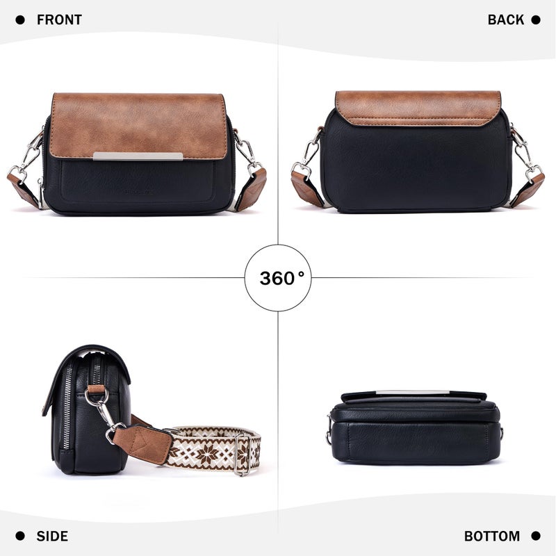 Roulens Crossbody Bags for Women Small Crossbody Wallet Purses with Card Slots Leather Shoulder Handbags Travel/Daily Use - Image 5
