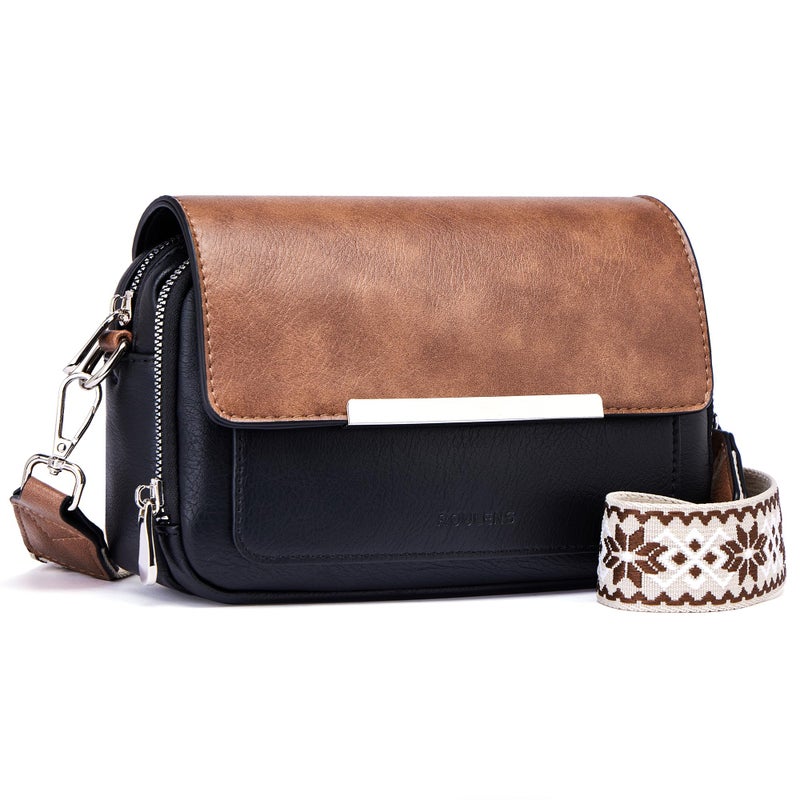 Roulens Crossbody Bags for Women Small Crossbody Wallet Purses with Card Slots Leather Shoulder Handbags Travel/Daily Use - Image 1