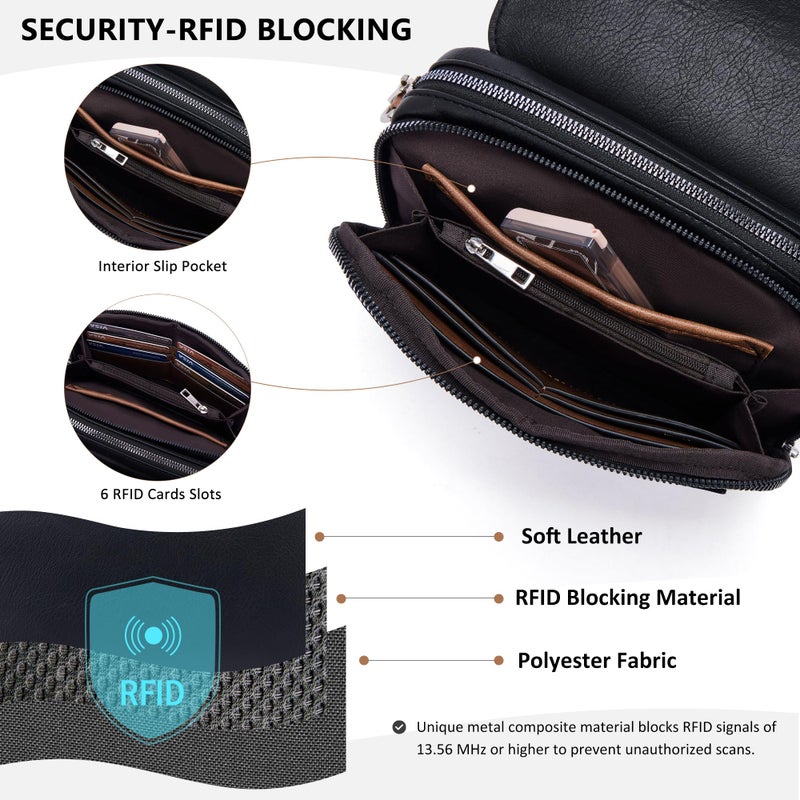 Roulens Crossbody Bags for Women Small Crossbody Wallet Purses with Card Slots Leather Shoulder Handbags Travel/Daily Use - Image 3