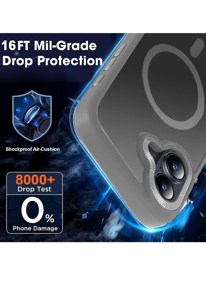 جاجيك iPhone 17 5G 2025 Hard Silicone Hybrid Case | Slim Stylish Translucent Magnetic MagSafe Compatible Shockproof Protective Cover (MCMPMN) – Grey - Image 2