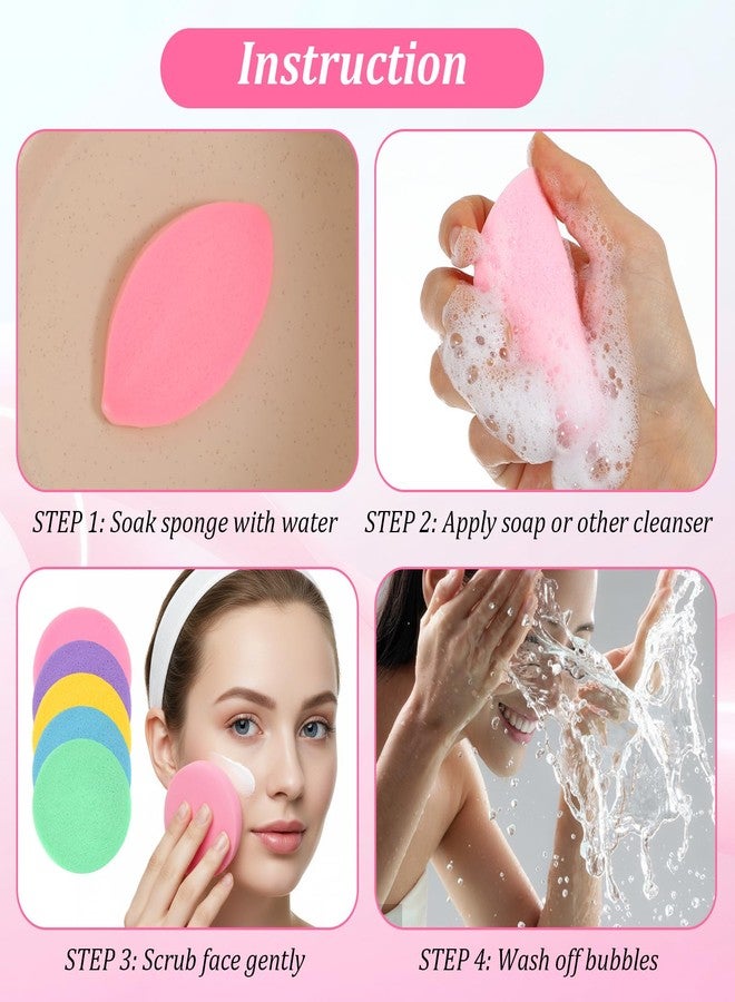 Tobeelec 480 Pcs Compressed Facial Sponges, Face Cleansing Sponge Estheticians Compressed Makeup Facial Sponge Round Wash Face Sponges for Women Compress Exfoliating Removal Sponge (5 Colors) - Image 5