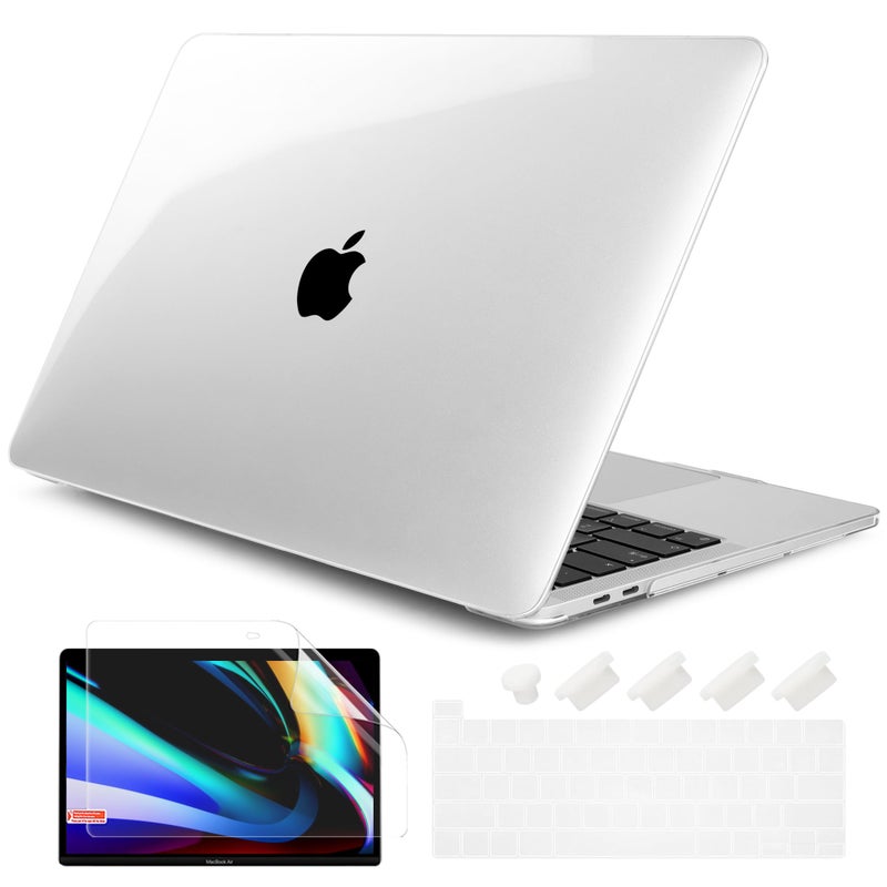 DONGKE for MacBook Pro 13 inch Case 2023 2022 2021 2020 Release Model: A2338 M2/M1 A2289 A2251 with Touch Bar & Touch ID, Logo See Through Plastic Hard Shell Case & Keyboard Cover, Crystal Clear - Image 1
