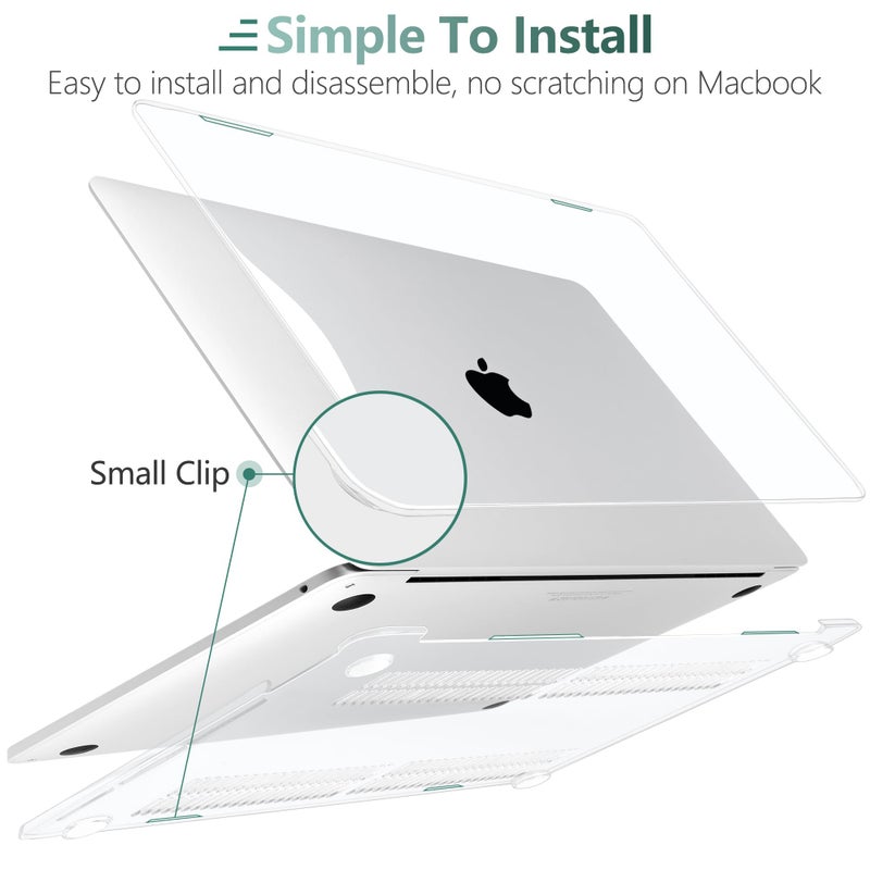 DONGKE for MacBook Pro 13 inch Case 2023 2022 2021 2020 Release Model: A2338 M2/M1 A2289 A2251 with Touch Bar & Touch ID, Logo See Through Plastic Hard Shell Case & Keyboard Cover, Crystal Clear - Image 4