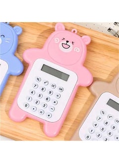Generic Cute Calculator , Portable Cartoon Bear sty1e Calculator Rubber but ton Pocket Size Calculator for Desktop Home Office Students School Supplies , Kids Calculator  - Image 1