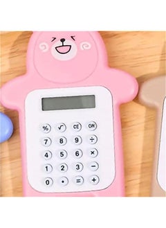 Generic Cute Calculator , Portable Cartoon Bear sty1e Calculator Rubber but ton Pocket Size Calculator for Desktop Home Office Students School Supplies , Kids Calculator  - Image 3