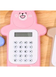 Generic Cute Calculator , Portable Cartoon Bear sty1e Calculator Rubber but ton Pocket Size Calculator for Desktop Home Office Students School Supplies , Kids Calculator  - Image 4