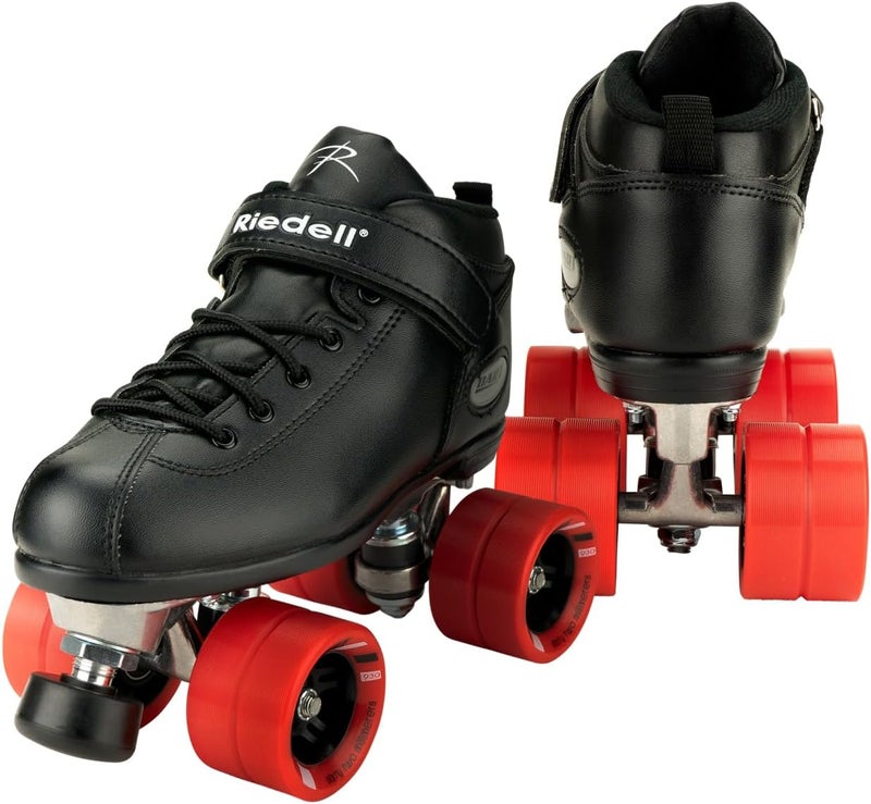 Riedell Dart Roller Skates for Men and Women - Black Speed Skates with Precision Fit and Matching Color Wheels - Image 1